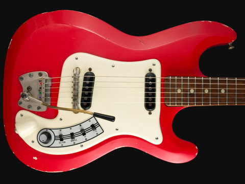 Retro British red electric guitar body