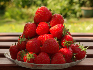 Pile of fresh ripe strawberries