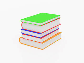 Books on a white background