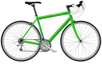 Vélo de course vert (détouré)