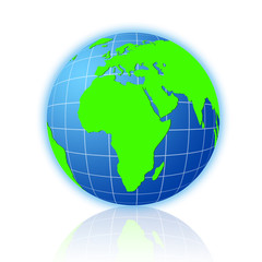 green planet with reflection
