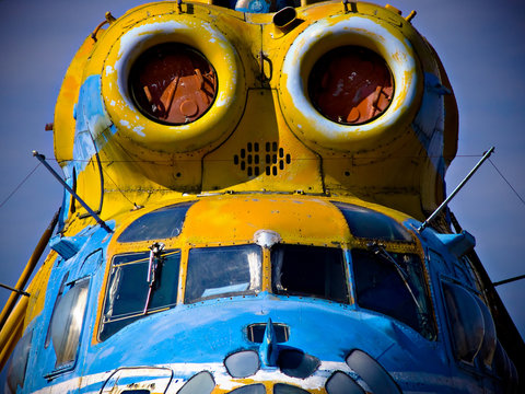 Old helicopter mi-6 near