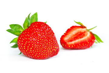  strawberries on white