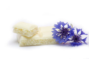 White chocolate with blue-bonnet