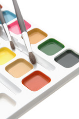 Paints and brushes