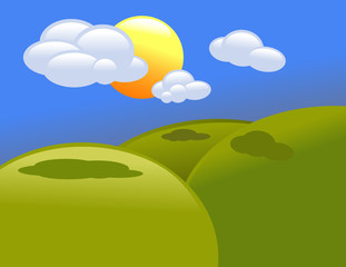 Sun and Hills