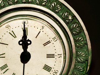 Vintage antique clock green