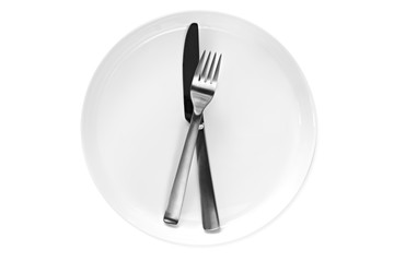 Knife and Fork on Plate