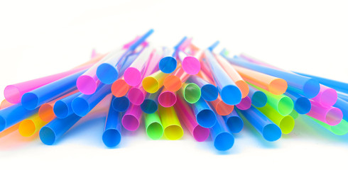 Drinking straws plastic multicoulour