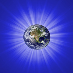 Starburst abstract Background with earth