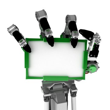 Robotic Hand, White Sign