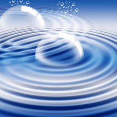 Blue bubbles and ripples