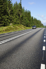 suv, car driving on country road
