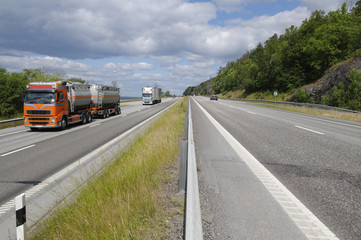 Fototapeta na wymiar truck haulage on large highway