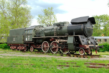 Naklejka premium historic steam train in Poland