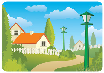 Naklejka premium Day countryside landscape