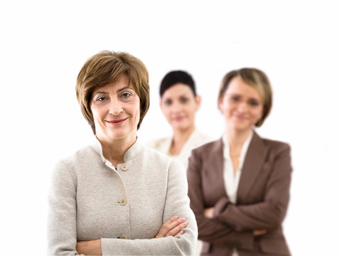 Team of businesswomen isolated