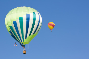 two hot air balloons