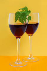 Glasses of red wine