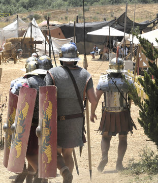 Roman soldiers in camp