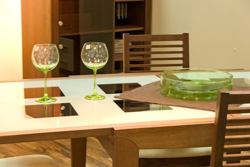 dining table with glass