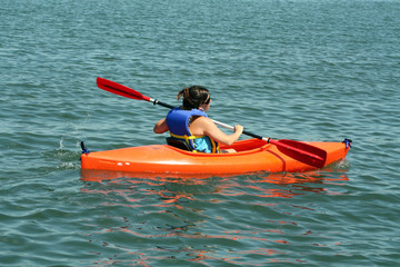 woman kayaking