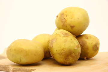 Young raw potatoes.