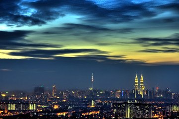 Fototapeta na wymiar Kuala Lumpur widok o świcie, Malezja Capital City.