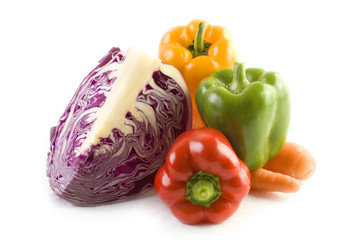 Harvest. Fresh vegetables isolated on white