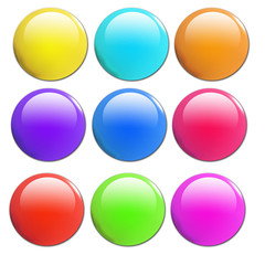 Set of 9 shiny buttons