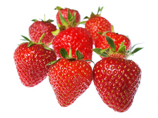 Fresh and tasty strawberries isolated on white background