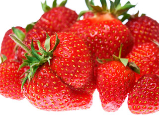 Fresh and tasty strawberries isolated on white background