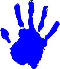 Blue Hand print Vector on pure white background