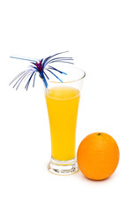 Orange cocktail isolated on the white background