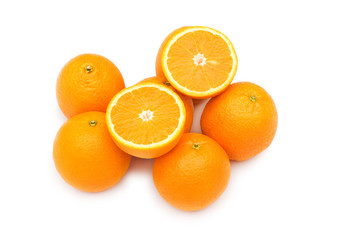 Pile of oranges isolated on the white
