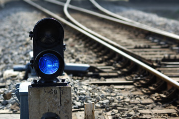 Railway point signal lamp