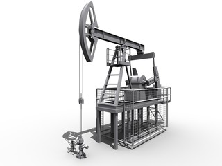 3d oil rig isolated on white