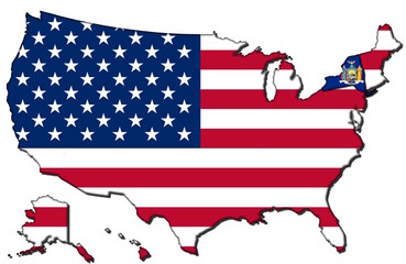 New York mit den vereinigten Staaten