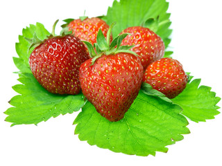 Fresh and tasty strawberries isolated on white background