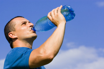 Man drinking water