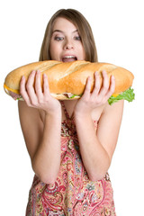 Woman Eating Sandwich
