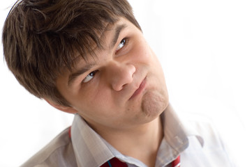 Portrait of a suspicious man