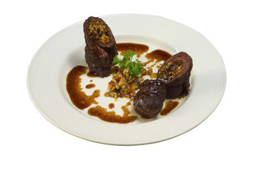 Veal with the vegetables and the sauce