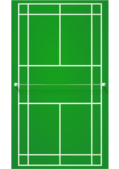 Terrain de badminton sur surface dure (détouré)