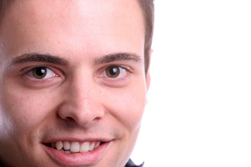 Obraz premium Extreme closeup portrait of young businessman