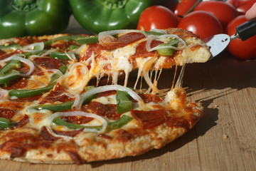 Pizza with Peppers and Onions