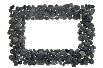 Rectangular frame made up of pebbles