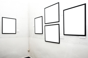 walls in museum with frames