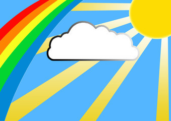 Sun, rainbow and cloud