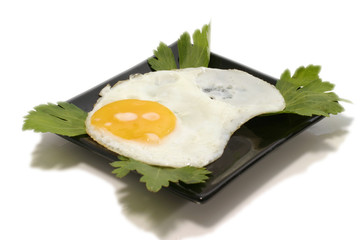 fried egg with celery